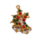 11 Pieces Gold Enamel Christmas Charms Snowflake Christmas Tree Santa Claus Charm Pendant Jewelry Beads Crafts