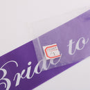 Bride To Be Writting Purple Sash Hens Night Wedding Shower