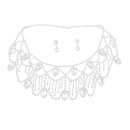 Rhinestone Bridal Wedding Shoulder Chain Necklace And Earrings