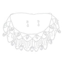 Rhinestone Bridal Wedding Shoulder Chain Necklace And Earrings