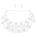 Rhinestone Bridal Wedding Shoulder Chain Necklace And Earrings