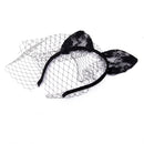Cat Ears Headband with Lace Mask Costume Party Props Clothing Accessory Black