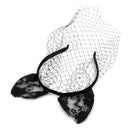 Cat Ears Headband with Lace Mask Costume Party Props Clothing Accessory Black