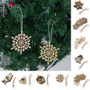 Set Of Wooden Hexagon Snowflake Embellishment With Strings Hanger Tags Card Making Scrapbooking Sign Making DIY Craft Supplies 8 x 8 x 0.3cm
