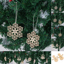 Set Of Wooden Hexagon Snowflake Embellishment With Strings Hanger Tags Card Making Scrapbooking Sign Making DIY Craft Supplies 8 x 8 x 0.3cm