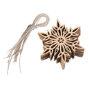 Set Of Wooden Hexagon Snowflake Embellishment With Strings Hanger Tags Card Making Scrapbooking Sign Making DIY Craft Supplies 8 x 8 x 0.3cm