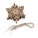 Set Of Wooden Hexagon Snowflake Embellishment With Strings Hanger Tags Card Making Scrapbooking Sign Making DIY Craft Supplies 8 x 8 x 0.3cm