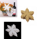 50pcs Snowflake Wine Table Glass Table Place Cards Xmas Wedding Party Decor