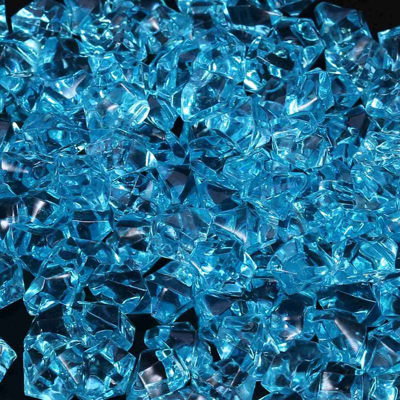 150pcs Plastic Crystal Ornament for Aquarium Light Blue Aquarium X8E4