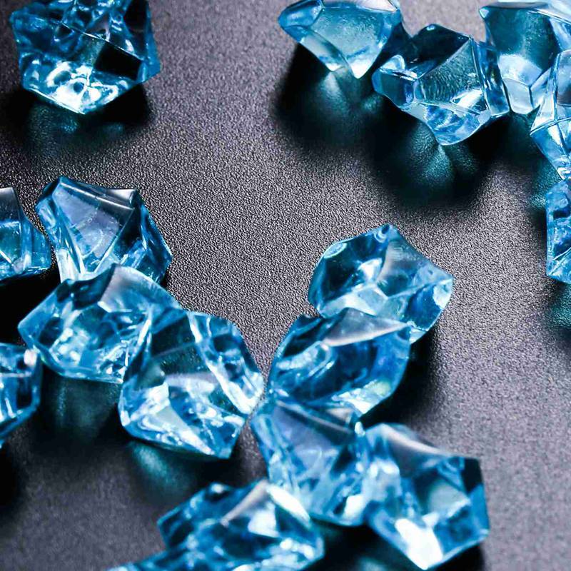150pcs Plastic Crystal Ornament for Aquarium Light Blue Aquarium X8E4