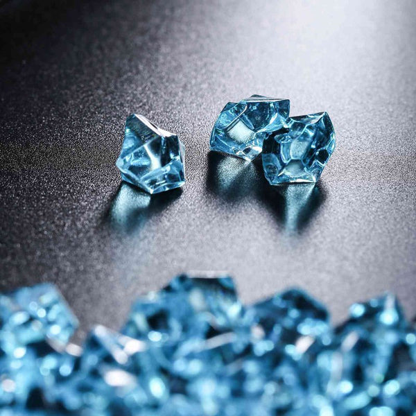 150pcs Plastic Crystal Ornament for Aquarium Light Blue Aquarium X8E4