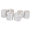 Generic 6PCS Hollow Snowflake Pattern Led Tealight Candle Holders silver
