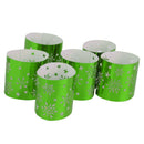 Generic 6PCS Hollow Snowflake Pattern Led Tealight Candle Holders Green