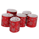 Generic 6PCS Hollow Snowflake Pattern Led Tealight Candle Holders Red