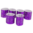Generic 6PCS Hollow Snowflake Pattern Led Tealight Candle Holders Purple