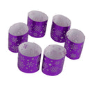 Generic 6PCS Hollow Snowflake Pattern Led Tealight Candle Holders Purple