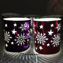 Generic 6PCS Hollow Snowflake Pattern Led Tealight Candle Holders Purple