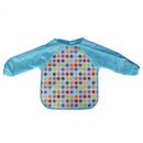 Kids Baby Waterproof Soft Blue Polka Dot Overclothes Feeding Apron