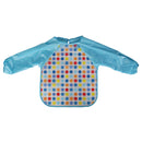 Kids Baby Waterproof Soft Blue Polka Dot Overclothes Feeding Apron