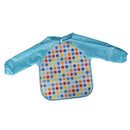 Kids Baby Waterproof Soft Blue Polka Dot Overclothes Feeding Apron