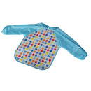 Kids Baby Waterproof Soft Blue Polka Dot Overclothes Feeding Apron