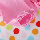 Kids Children Soft Washable Pink Polka Dots Lunch Feeding Apron Overclothes 12.99inch