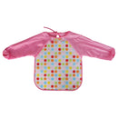 Kids Children Soft Washable Pink Polka Dots Lunch Feeding Apron Overclothes 12.99inch