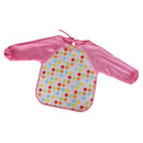 Kids Children Soft Washable Pink Polka Dots Lunch Feeding Apron Overclothes 12.99inch