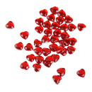 400 Pieces 8mm Heart Rhinestone Flatback Embellishment for Wedding Decoration Red