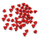 400 Pieces 8mm Heart Rhinestone Flatback Embellishment for Wedding Decoration Red