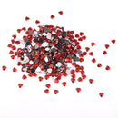 400 Pieces 8mm Heart Rhinestone Flatback Embellishment for Wedding Decoration Red