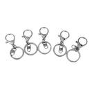 5x Gun Black Lobster Clasp Trigger Clip Key Ring Charms + Split Ring 65mm