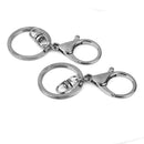 5x Gun Black Lobster Clasp Trigger Clip Key Ring Charms + Split Ring 65mm