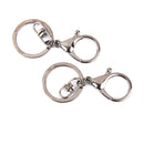 5x Gun Black Lobster Clasp Trigger Clip Key Ring Charms + Split Ring 65mm