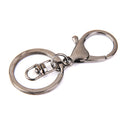5x Gun Black Lobster Clasp Trigger Clip Key Ring Charms + Split Ring 65mm