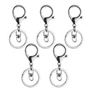 5x Gun Black Lobster Clasp Trigger Clip Key Ring Charms + Split Ring 65mm