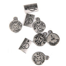 20pcs Vintage Silver Letter Charms Alloy Pendant Findings Round&Oblong Shaped Charms