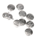 Vintage Silver Alloy Carved Letter Round Pendant Charms