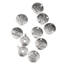 Vintage Silver Alloy Carved Letter Round Pendant Charms