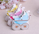 Fashionable Stroller Shape Baby Shower Party Supplies Candy Chocolate Sweet Holder Box Gift Pack of 10PCS Blue