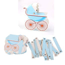 Fashionable Stroller Shape Baby Shower Party Supplies Candy Chocolate Sweet Holder Box Gift Pack of 10PCS Blue