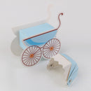 Fashionable Stroller Shape Baby Shower Party Supplies Candy Chocolate Sweet Holder Box Gift Pack of 10PCS Blue