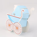 Fashionable Stroller Shape Baby Shower Party Supplies Candy Chocolate Sweet Holder Box Gift Pack of 10PCS Blue