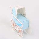 Fashionable Stroller Shape Baby Shower Party Supplies Candy Chocolate Sweet Holder Box Gift Pack of 10PCS Blue