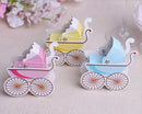 Cute Stroller Shaped Baby Shower Paper Candy Boxes Party Favor Wedding Birthday Supplies Yellow