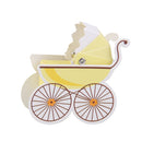 Cute Stroller Shaped Baby Shower Paper Candy Boxes Party Favor Wedding Birthday Supplies Yellow