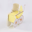 Cute Stroller Shaped Baby Shower Paper Candy Boxes Party Favor Wedding Birthday Supplies Yellow