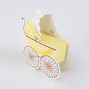 Cute Stroller Shaped Baby Shower Paper Candy Boxes Party Favor Wedding Birthday Supplies Yellow