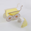 Cute Stroller Shaped Baby Shower Paper Candy Boxes Party Favor Wedding Birthday Supplies Yellow