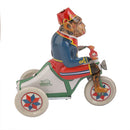 Vintage Mechanical Clockwork Windup Metal Monkey Riding A Car Tin Toy Gifts